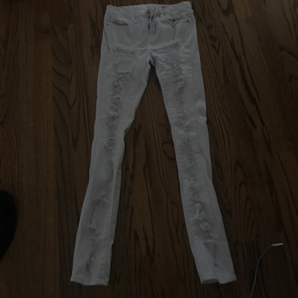 White ripped BlankNYC jeans